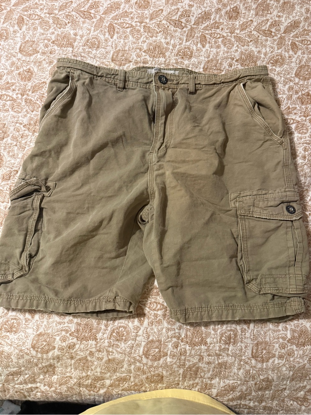BKE Men's Cargo Shorts in Olive/Tan